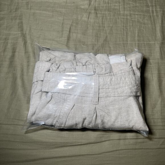 Banana Republic Paperbag Pants Womens 6P Wide Leg Linen Blend Trousers Tie Belt - Picture 6 of 6